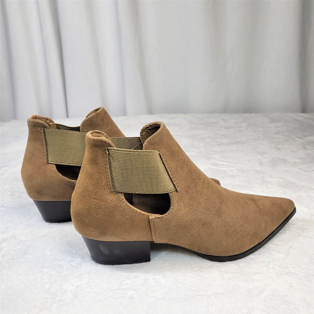 Cape Robbin Khaki Slip On Western Cut Out Side Bootie Boot